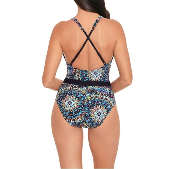 NWT Skinny Dippers By Miraclesuit Motley Tiffi Tummy Control One-Piece Swimsuit - Picture 3 of 7